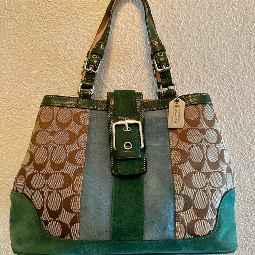 Coach Green and Brown Shoulder Bag - Picture 7 of 7